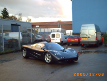 An McLaren F1 Road Car entering the MoT bay